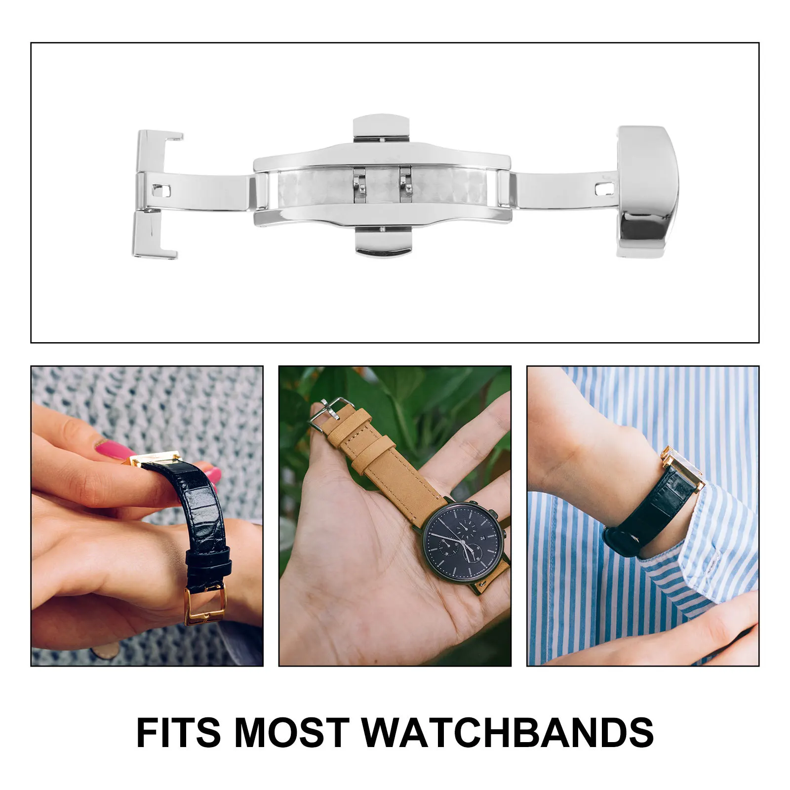 

Stainless Steel Butterfly Buckle Watch Accessories Bracelet 19mm Strap Bracelets Buckles Clasps Watchband