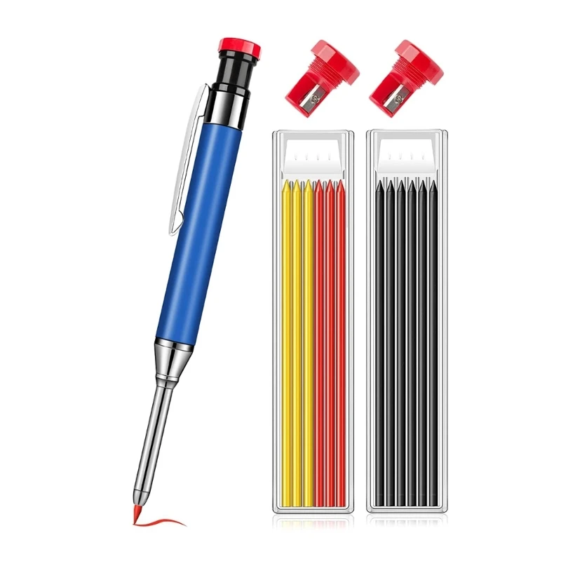 

Deep Hole Mechanical Pencil Marker Marking Tool with Built-in Sharpener Dropship