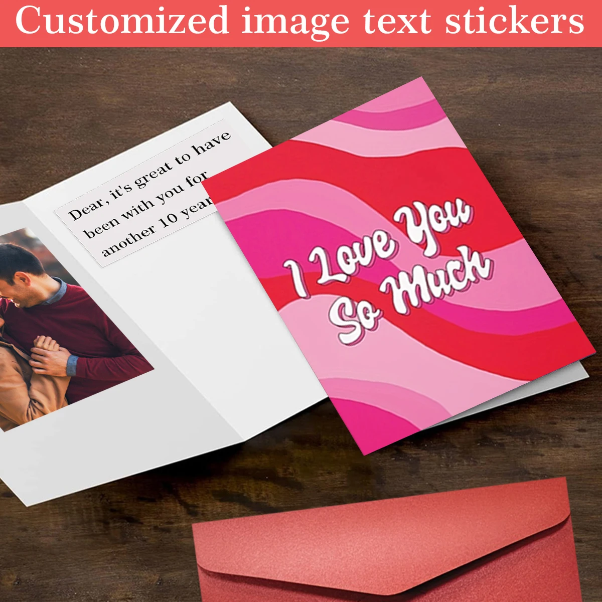 Benutzerdefinierte Umschläge Grußkarte, individuelle Anpassung der Briefkarten zum Valentinstag, Segenskarten für Freunde, Briefpost, Geburtstagskarten – Detail 6