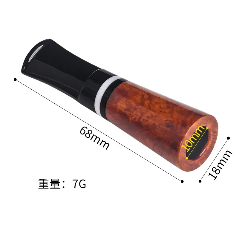 Briar Cigar Mouthpiece 1cm Small Diameter Small Cigar Mouthpiece Loop Type Cigar Bite Mouth Small Diameter Accessory