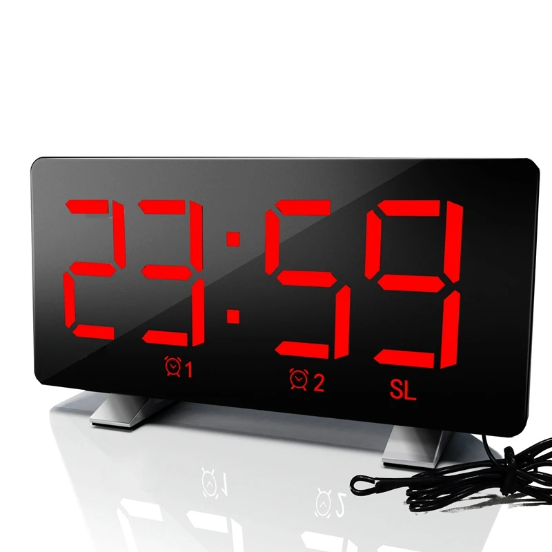 

Digital Alarm Clock, Radio Clock Dual Alarm With Charging Port,Adjustable Snooze Time Light Sensor Bedside Alarm Clock