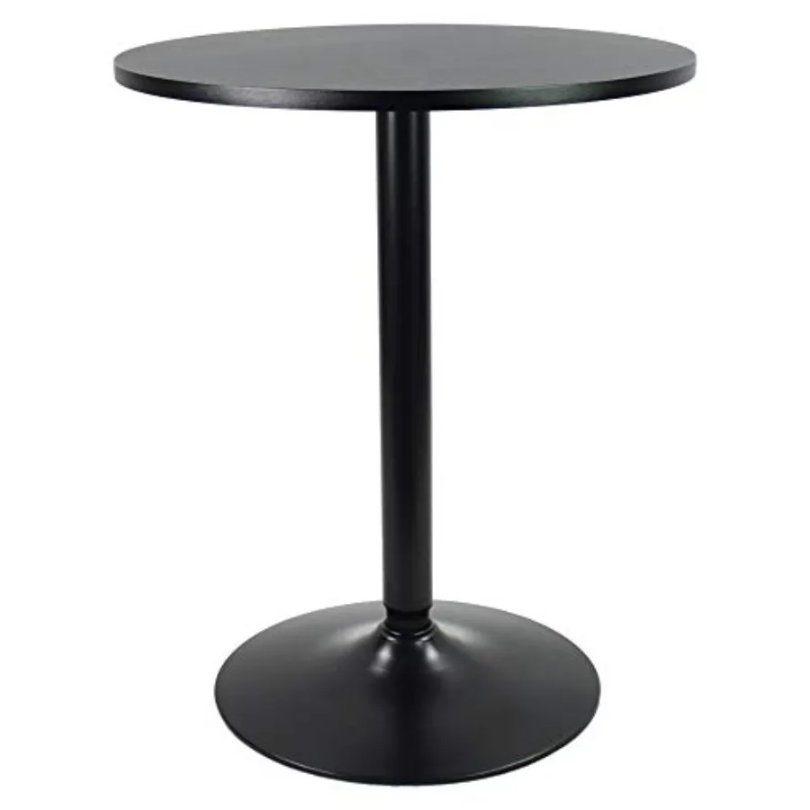 

Round Bar Table 23.6-Inch Top for Cocktail Bar Pub Dining Bistro 28.7H, Black