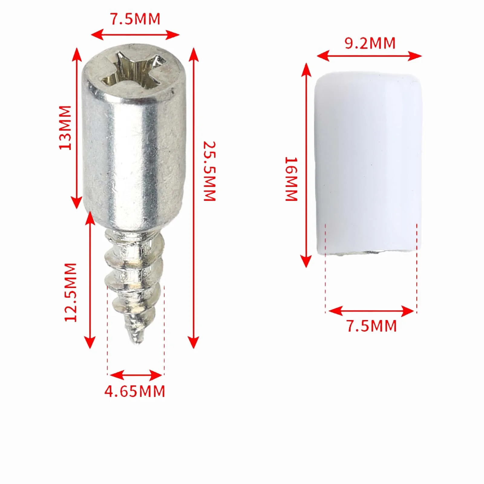 30PCS Shelf Bracket Screws with Non-Slip Sleeve for Cabinets Bookshelves Display Cabinets Wardrobes and Pantry Units
