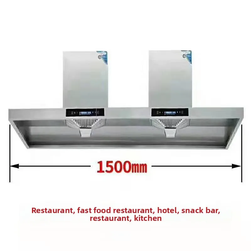 Commercial Hotel Soil Stove Range Hood Electric Large Top Suction Kitchen Smoke Hood Automatic Cleaning 21m/min Factory