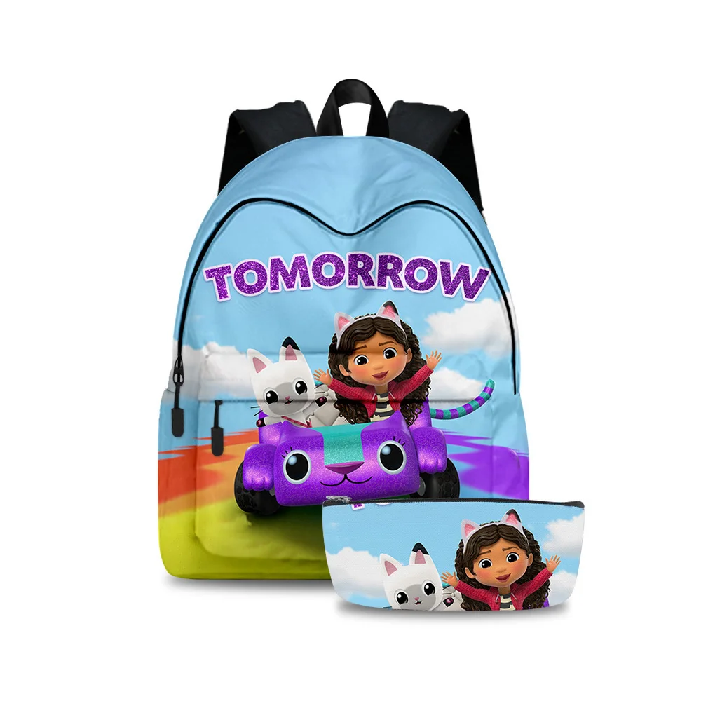 

The New 3D Backpack Gabby's Dollhouse Surrounding Primary and Secondary School Students School Bag Pencil Bag Two-piece Set