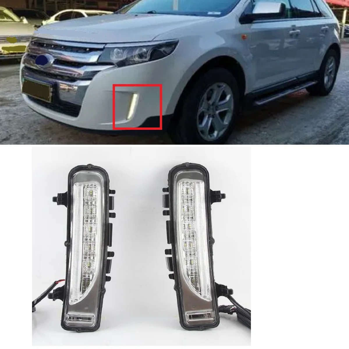 

LED Front bumper day running light day light for Ford Edge 2012 2013 2014