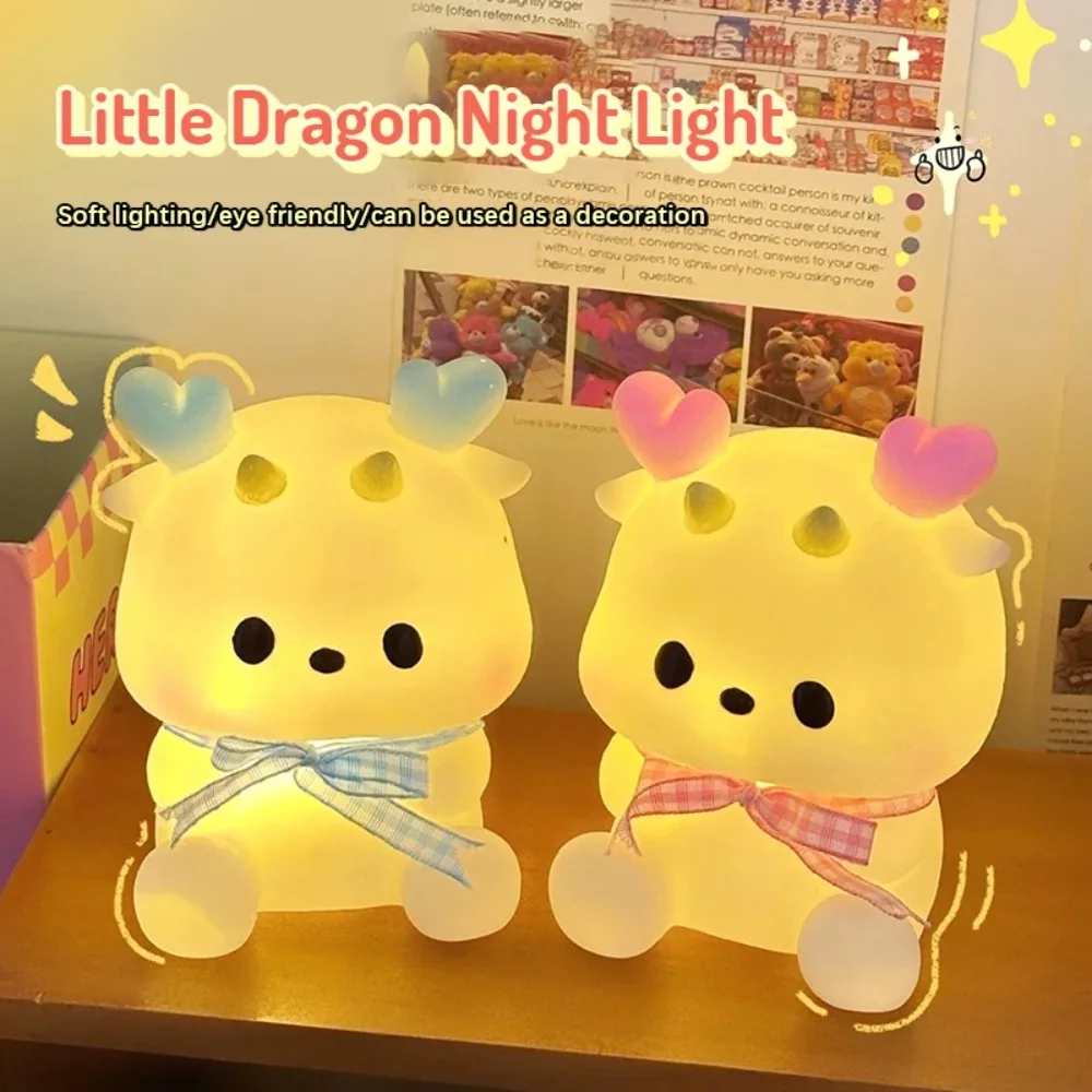 2024 Cartoon Dragon Night Light Year Of The Dragon Led Night Lamp With Gift Bag Children Kid Bedroom Decoration Gift
