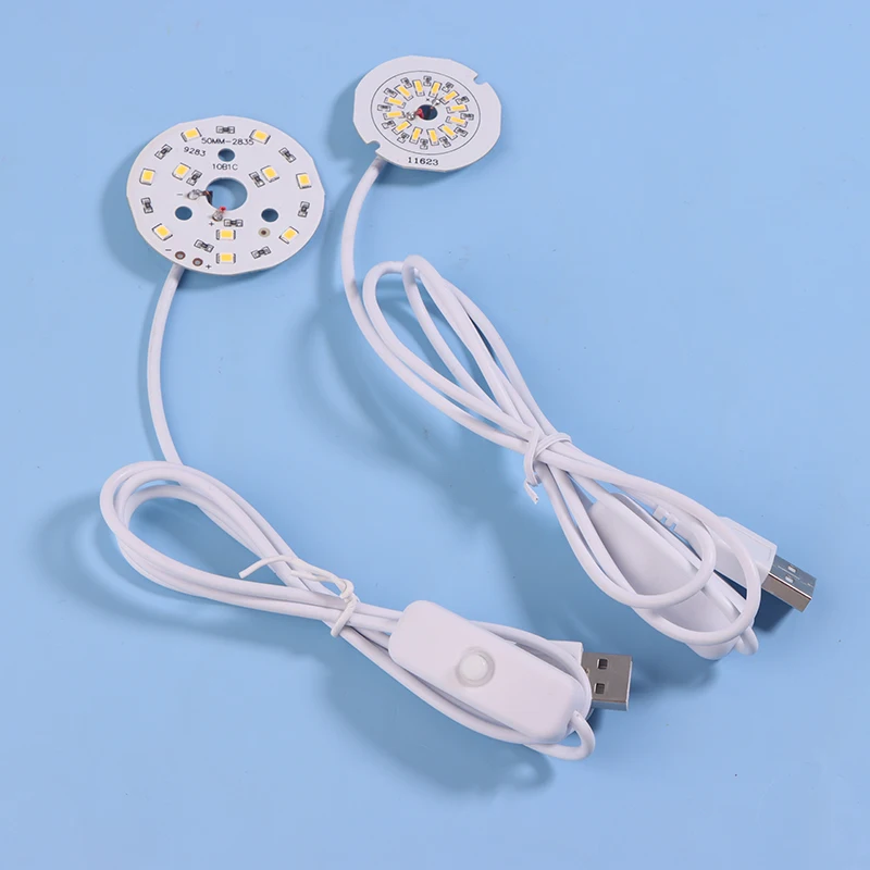 1 قطعة 1.5 متر طول الخط DC5V LED رقائق SMD5730 LED مصباح 31/38/48/50 مللي متر USB 3 واط ضوء مجلس الضوء الأبيض الدافئ مع تشغيل/إيقاف كابل التبديل #6