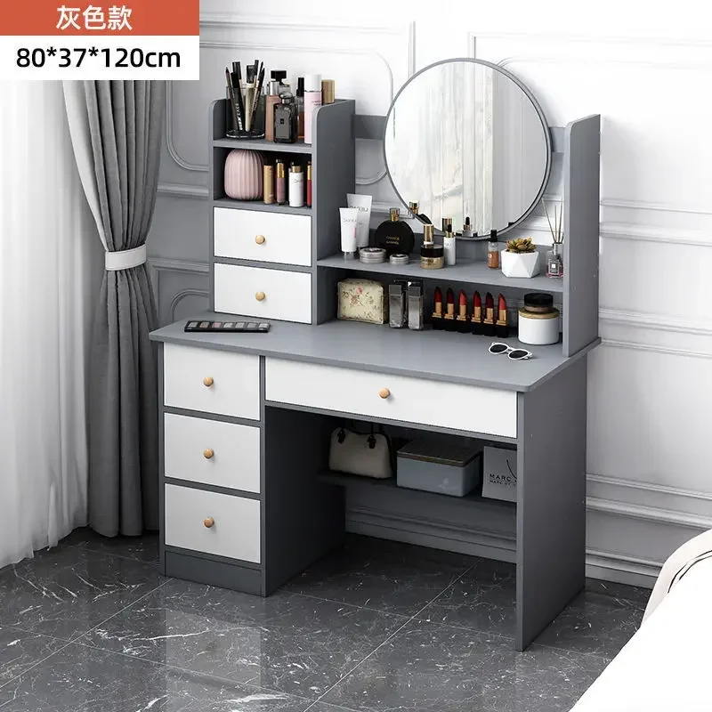 Set Meja Rias Rias 6 Laci Meja Rias LED Lemari Rias Klasik Furnitur Kamar Tidur Ruang Tamu Coiffeuse