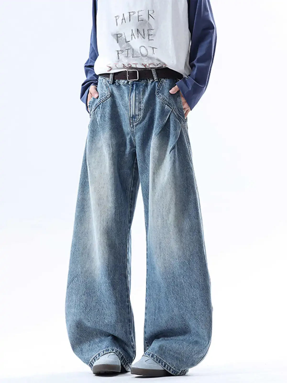 المرأة الأزرق Y2k الجينز اليابانية 2000s نمط عازمة سكين جان السراويل 90s خمر Harajuku في سن المراهقة فضفاض سراويل جينز الملابس 2025