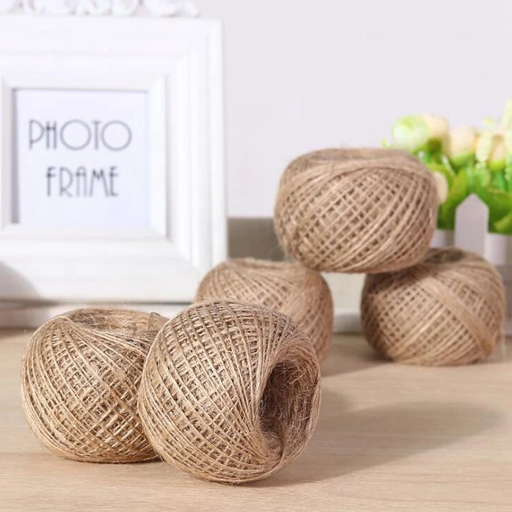 

6pcs 30M 3Mm 6 Strands Woven Natural Twine For Crafts Scrapbooking Sewing Gardening Diy Decor Festivals Weddings Birthdays Fence