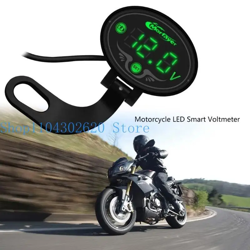 

652F LED Digital Display Voltmeter for 9V to 24V Panel Meter for Motorcycle Accessories Waterproof Voltmeter Gauge