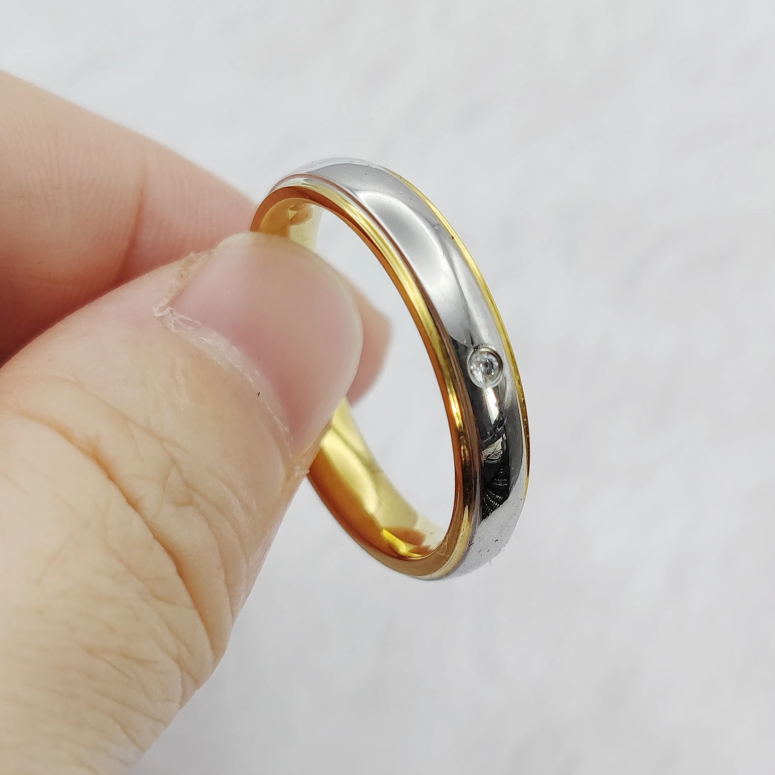 

Classic Bicolor Two Tone Silver & Gold Color Bridal Sets Promise Wedding Couples Rings Women Anniversary Valentines Gifts
