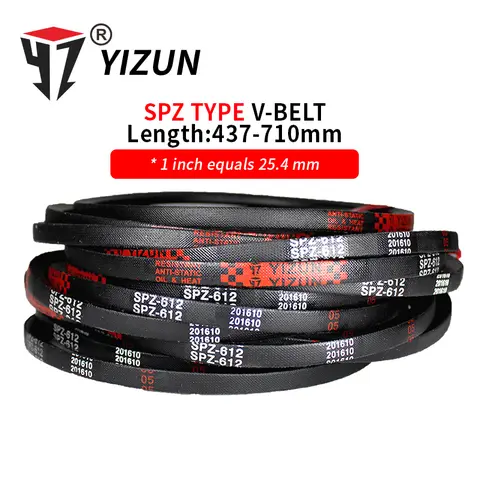 YIZUN SPZ/3V 유형 SPZ437~710mm 하드 와이어 고무 드라이브 피치 길이 둘레 산업용 변속기 농업 기계 V 벨트