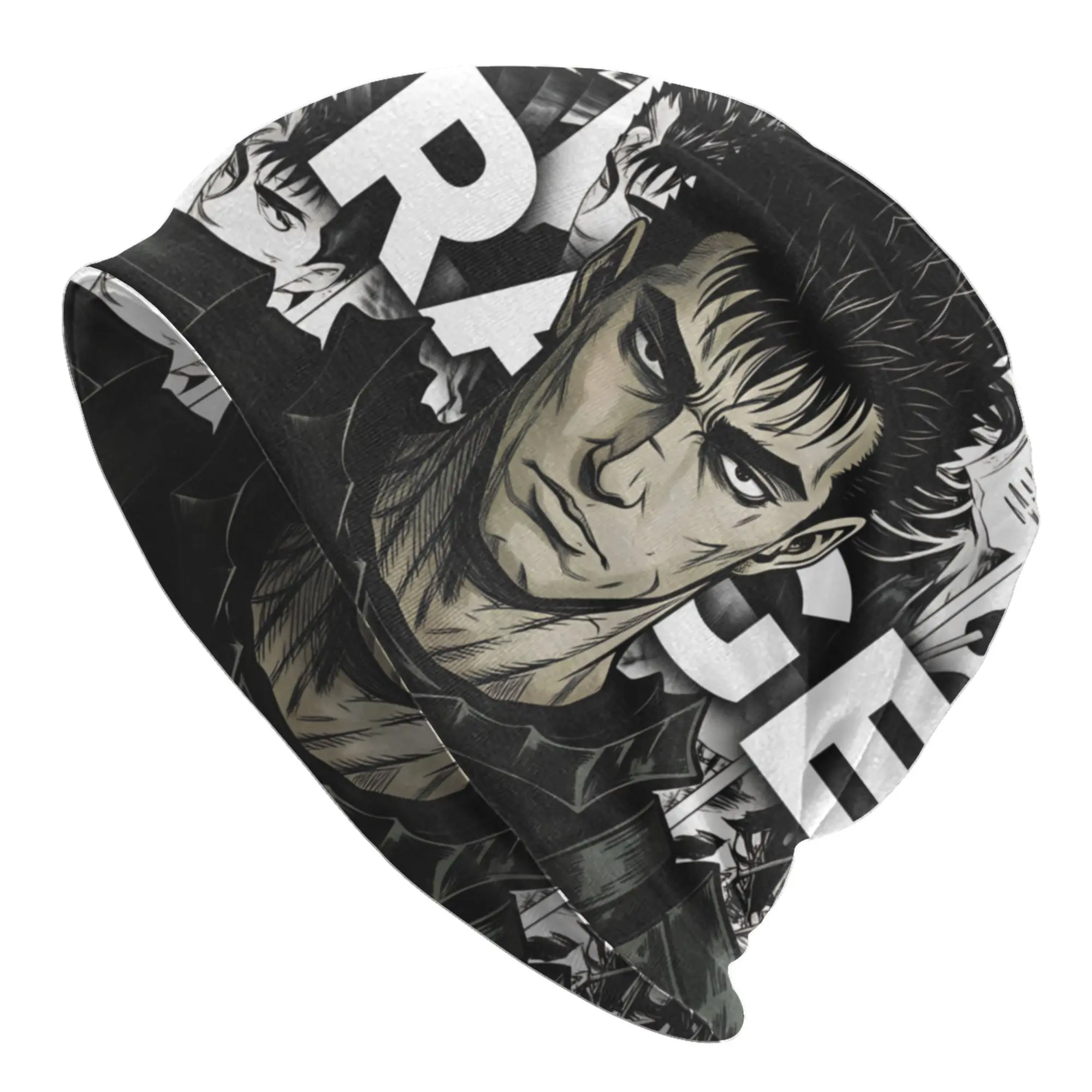 B-Berserk Guts Bonnet Hat Knitted Hat Men Women Cool Unisex Adult Holding Dragon Slayer sword  Warm Winter Skullies Beanies Caps