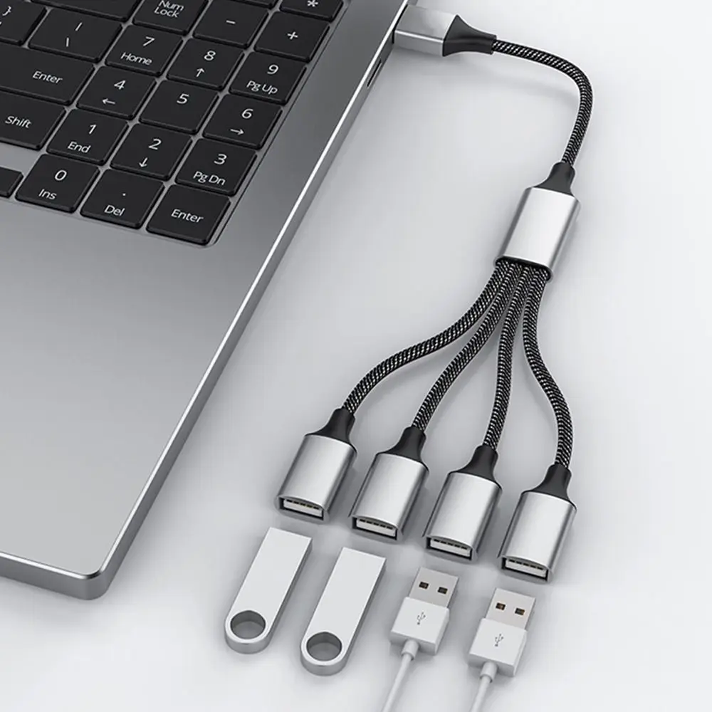 4 in 1 Converter Data Transfer OTG Adapter USB Expander Type C Hub Charging Splitter