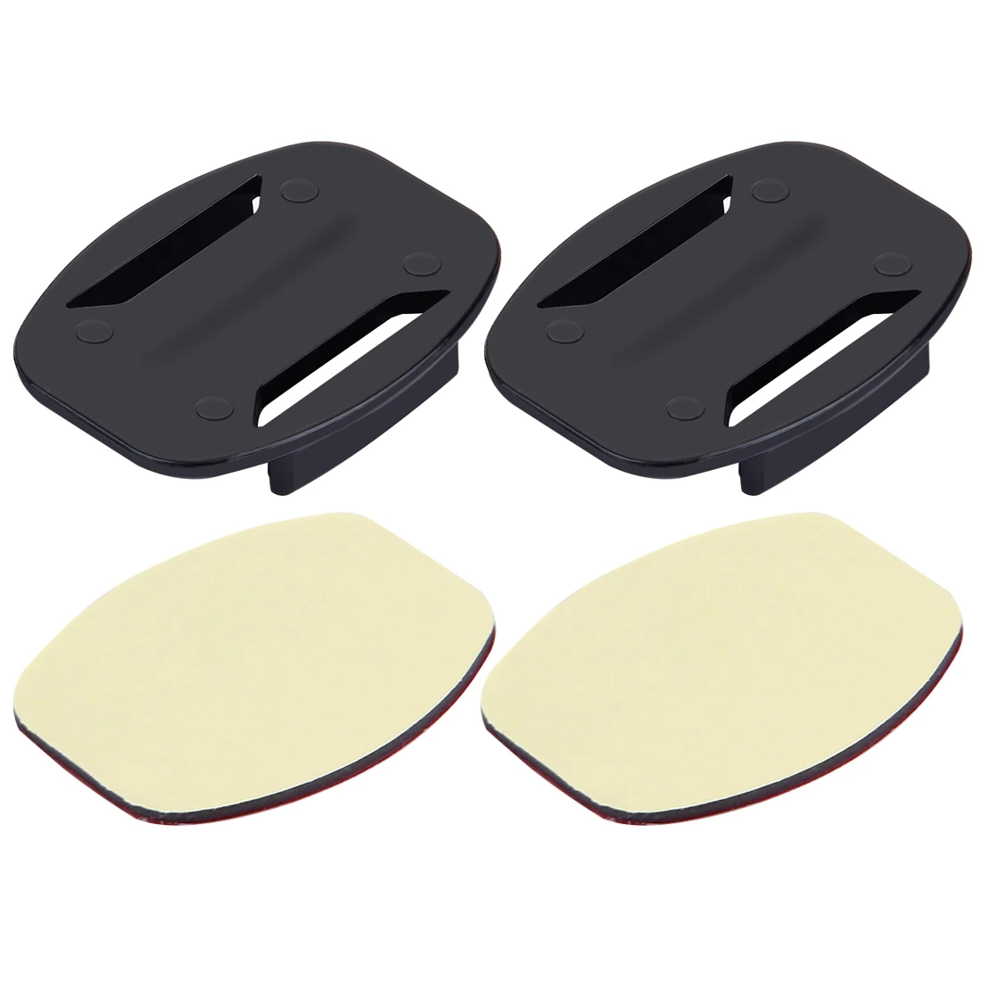 PULUZ 2 Flat Surface Mounts + 2 Adhesive Mount Stickers for Jaws Flex Clamp Mount for Insta360, DJI and Other Action Cameras