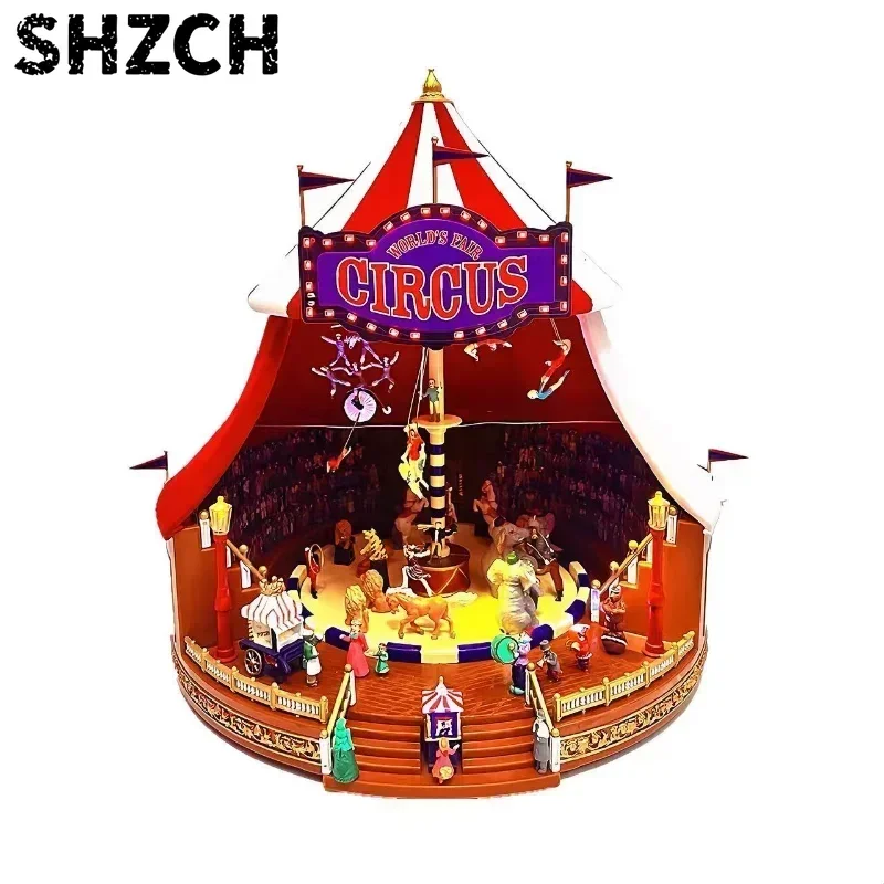 New Circus Amusement Park Handmade Music Box, Rotating Speed Car Music Box, Amusement Park Parachute Music Box, Various Styles