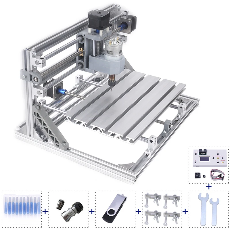 CNC 3018 2 IN 1 Engraver With 200W Spindle,1W big power laser engraving 3 Axis pcb Milling machine With ER11 DIY Wood Router