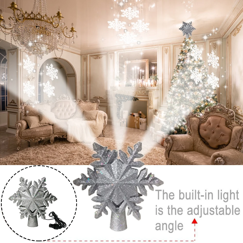 Albero di natale Star Topper LED luce luminosa ornamento 3D Glitter ornamento per decorazioni natalizie in giardino per feste di matrimonio