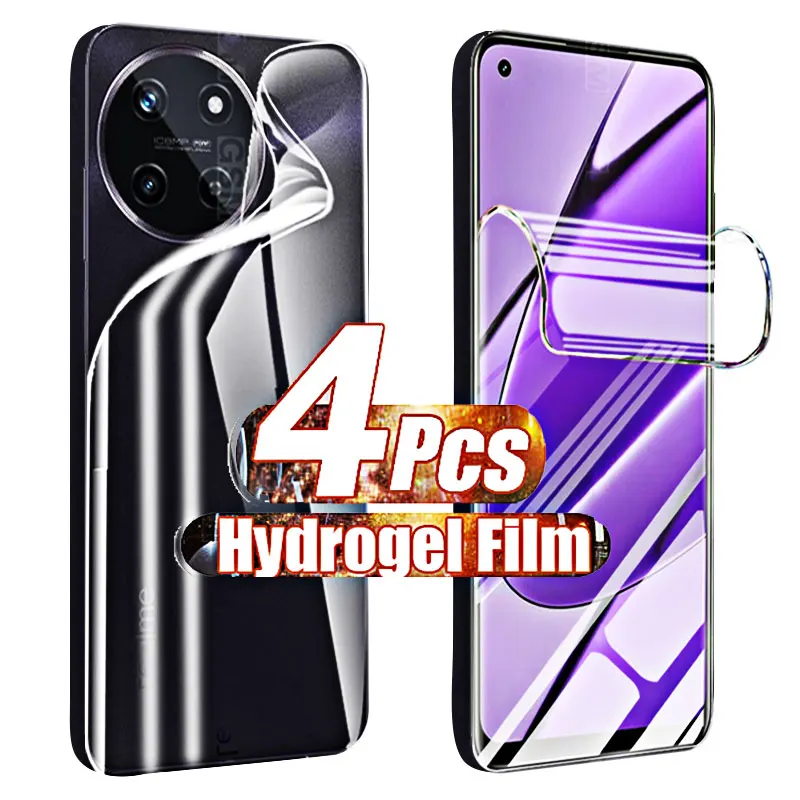 Full Cover Hydrogel Soft Film 4-1PCS Gel for Realme 11 4G Screen Protectors for Realme 11 4g 5g Pro Plus Pro+ Not Glas Case Back