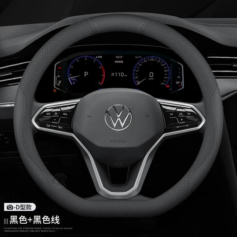 For Volkswagen VW Magotan Arteon Golf GTI Beetle CC Tiguan Bora Santana MK7 Leather Car Steering Wheel Cover Auto Accessories