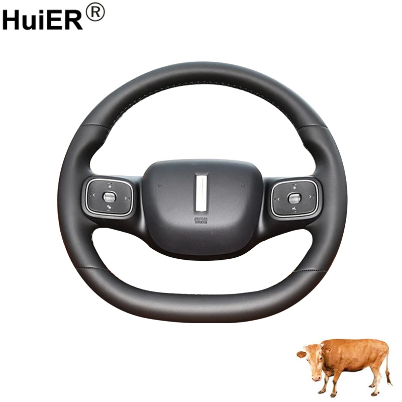 For Wey Lanshan Blue Mountain Max Ultra 2025 2026 Cow Leather Hand Sewing Car Steering Wheel Cover Interior Non-slip Accessories