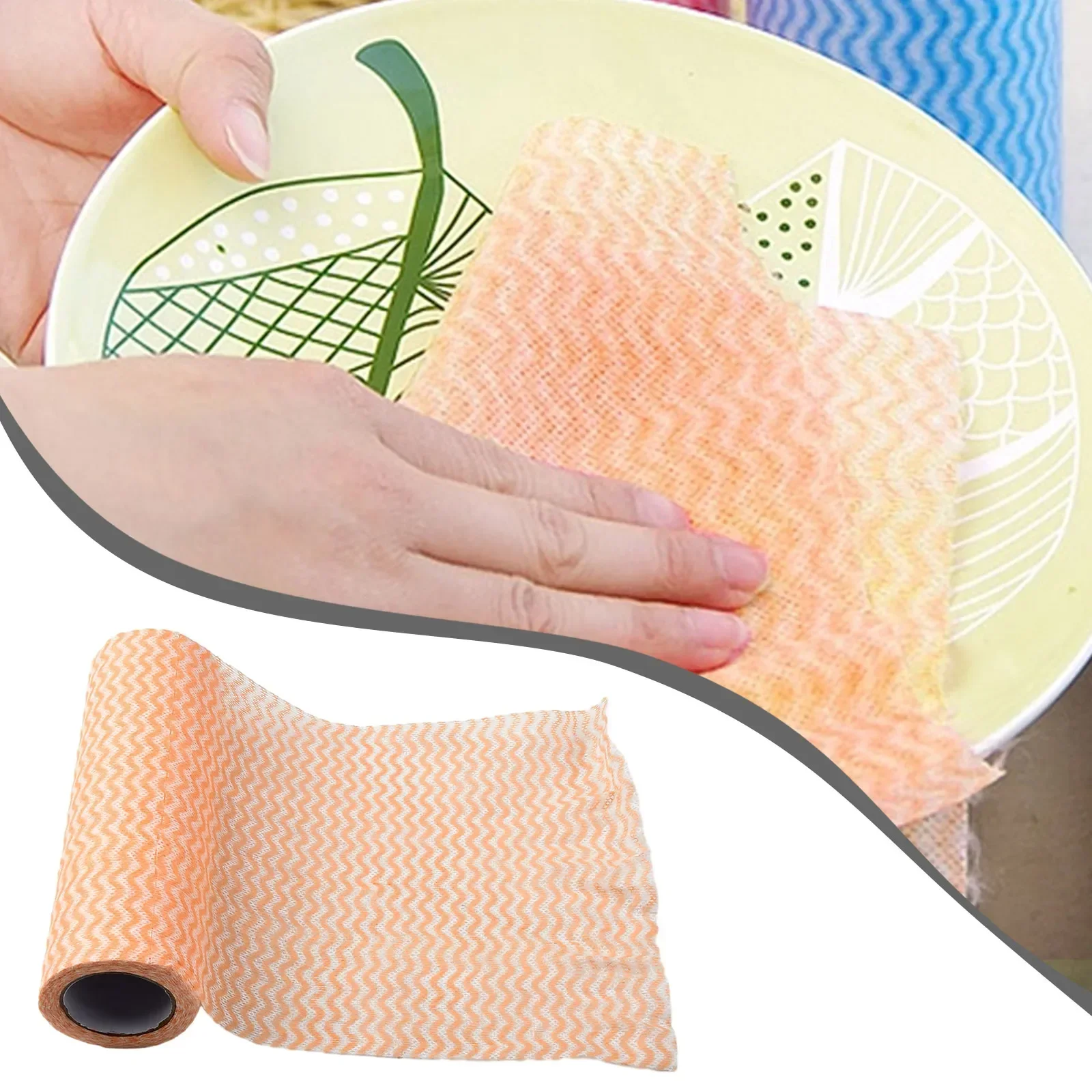 

Quick And Effective Cleaning 50 Piece Kitchen Cleaning Dish Towels Non Woven Material 20x25cm Blue/Green/Orange