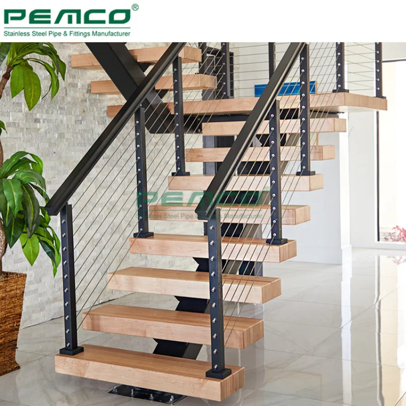 custom.Modern Design Home Stair Rope Balustrade Hardware Stainless Steel 316 Wire Stair Railing