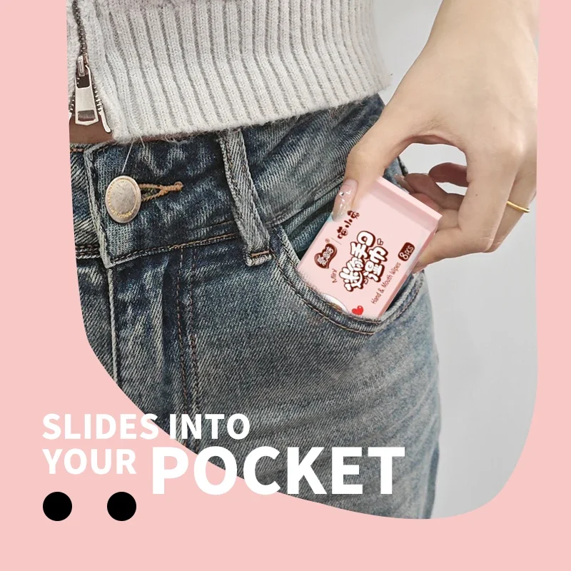 مناديل لليدين والفم مضادة للحساسية، 64 ورقة من القماش السميك والترطيب، عبوة سفر محمولة (8 عبوات) للبشرة الحساسة