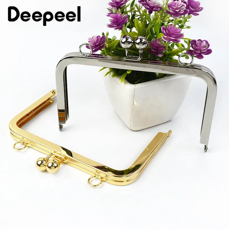 1/2/5/10Pcs Deepeel 15cm Square Metal Purse Frame Bag Handle Smooth Mouth Gold with Screws Wallet Kiss Clasp Bags Accessories