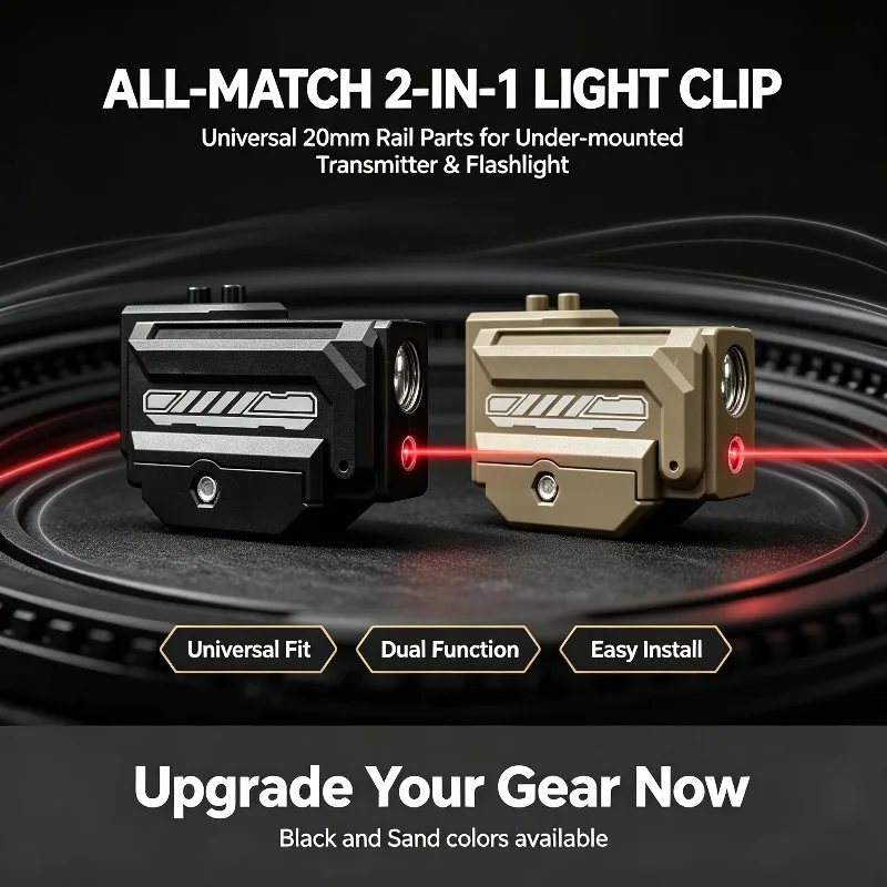 2-in-1 Light Clip Universal 20mm Rail Parts Fit Simulation Hobby Assembly