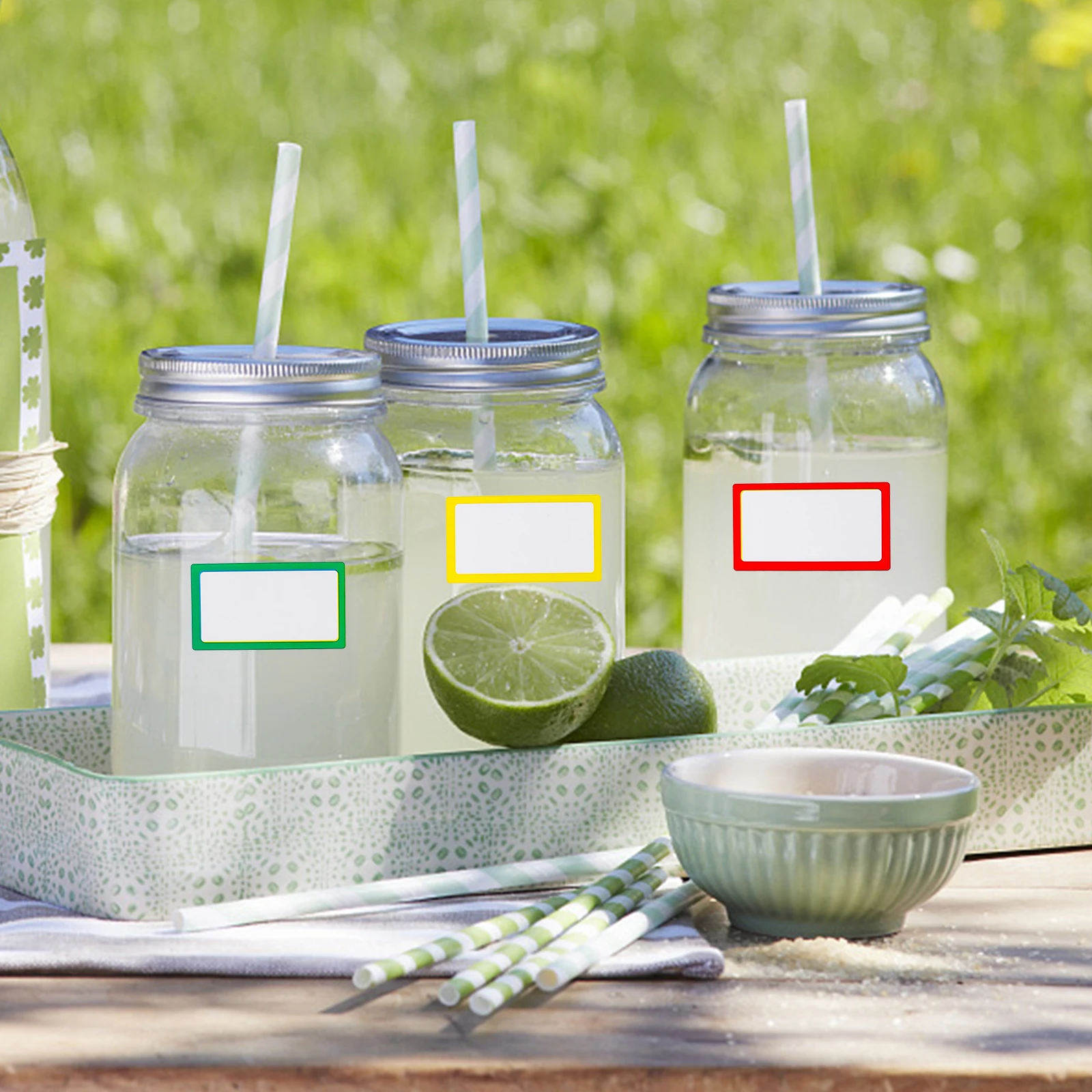 

5pcs 1254 Blank Stickers Colorful Labels for Kitchen Spice Classification DIY Adhesive Tags Bottle Supplies Note Decals Marking