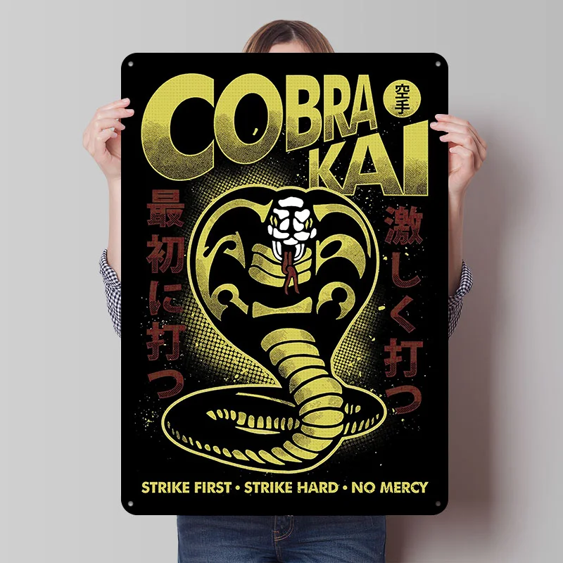 

Металлический плакат Cobra Kai, жестяные вывески, плакаты на стене, художественная металлическая вывеска на заказ для украшения стены, декор стола, предметы домашнего декора