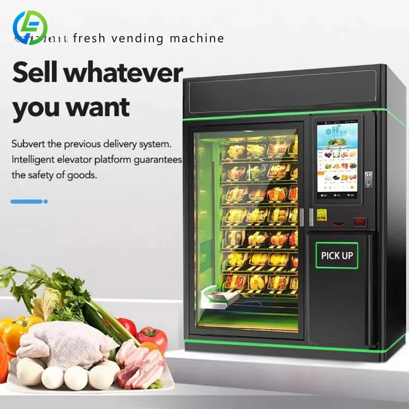 Factory Price Belt Conveyor Glass Water Healthy Food Fruit Salad Egg Vegetable Combo XY Elevator Vending Machine Customized