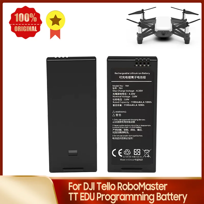 For DJI Tello Flight Drone Accessory Camcorder Battery RoboMaster TT EDU Programmable Replacement Batteries 1100mAh