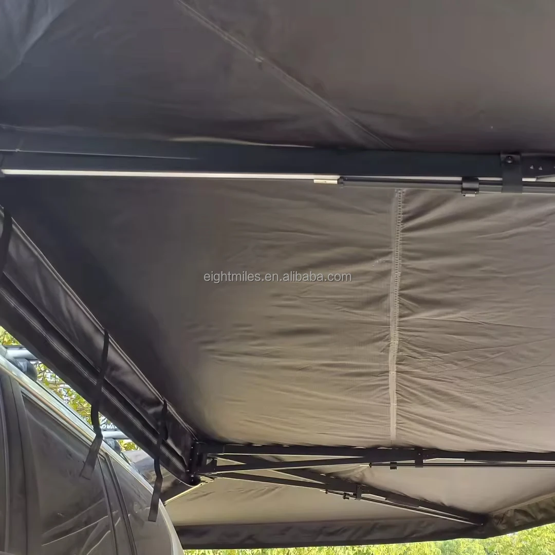 270 Car Degrees,360 Degrees Alloy Car Side Awning Waterproof Free Standing Legless 4x4 Camping Vehicle,With LED light