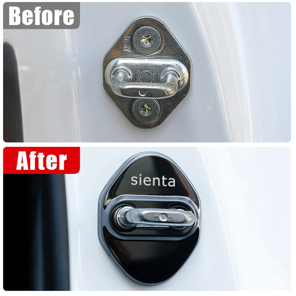 ل 4 قطعة غطاء قفل باب السيارة حماية اكسسوارات السيارات ل Sienta 10 سلسلة 2022 2023 سيارة ملصق #5
