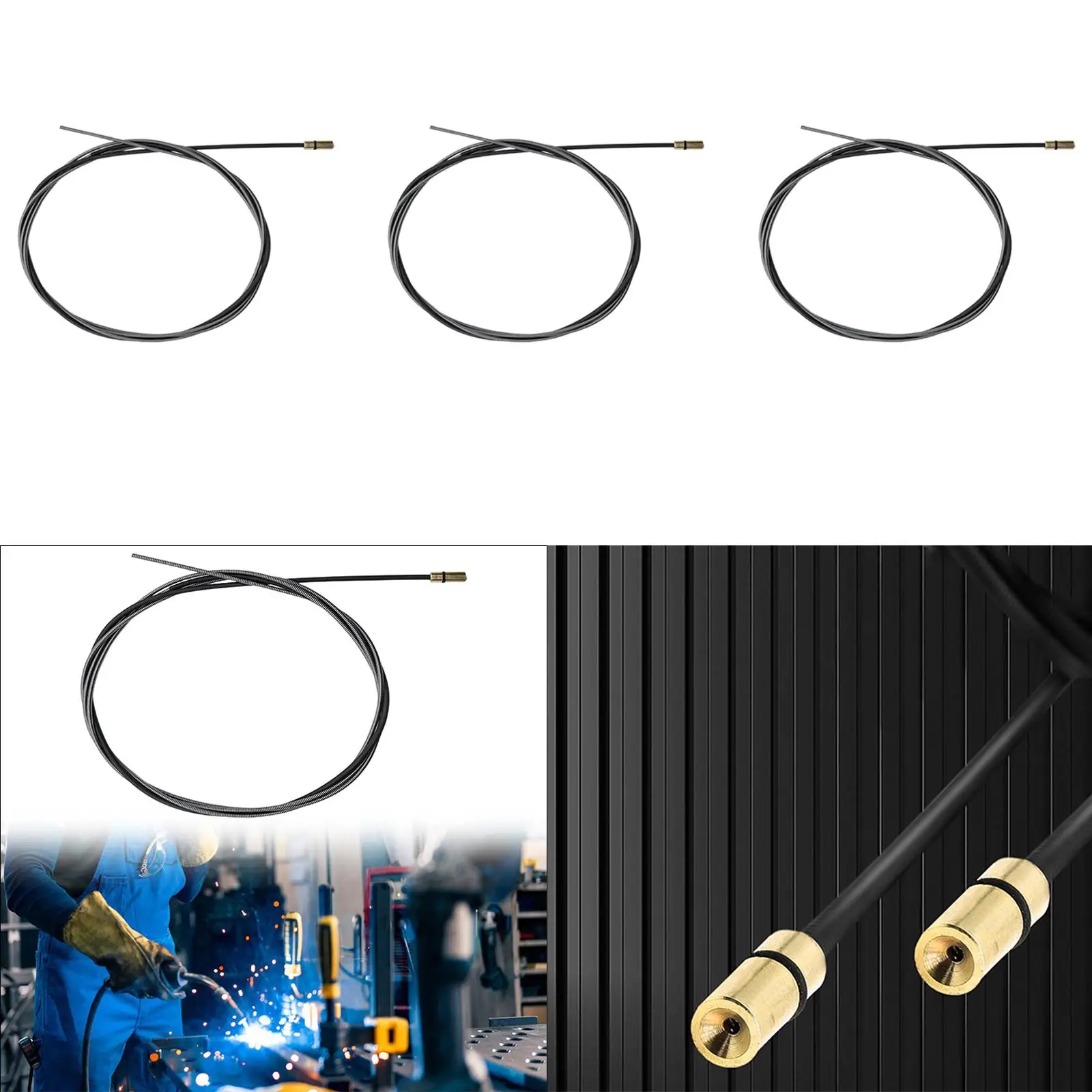 Welder Welding Wire Liner High Strength Steel Core Sturdy Copper Connector Welding Torch Parts Black 10 ft Welding Torch Liner