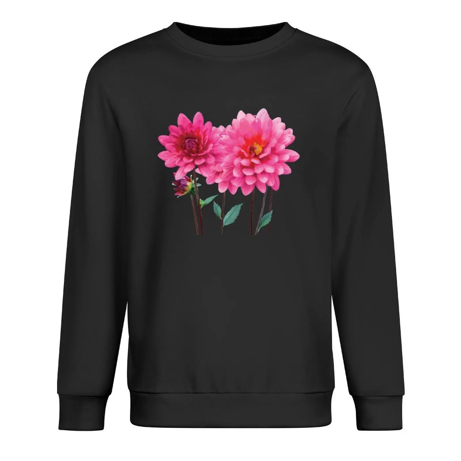 

Row of Pink Dahlias Pullover men's coat male clothes blouse graphic t shirts men sweatshirt
