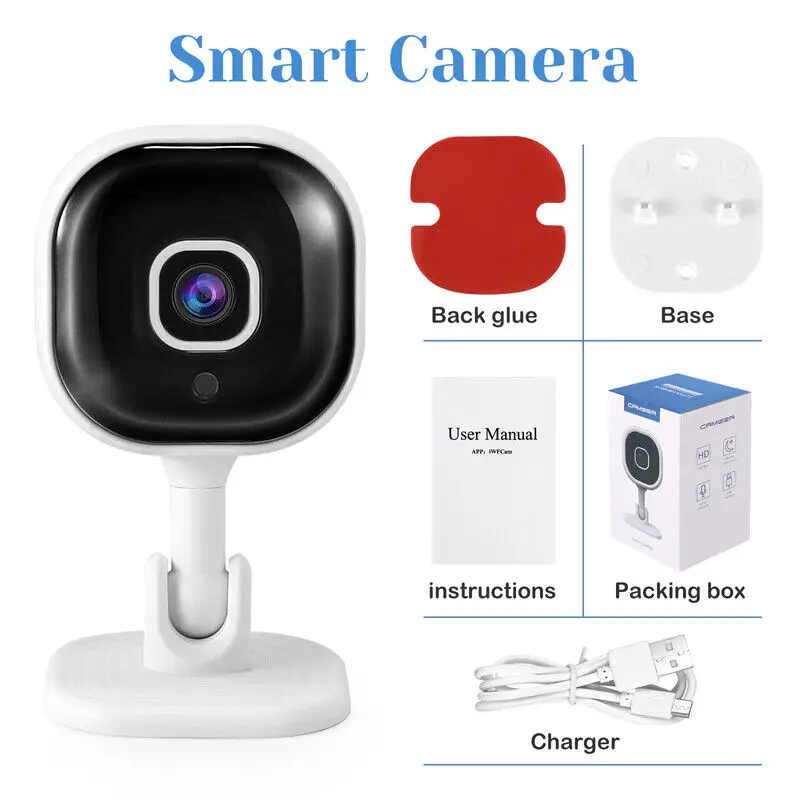 Mini caméra de surveillance extérieure IP WiFi HD 1080p, dispositif de sécurité sans fil, avec télécommande et vision nocturne