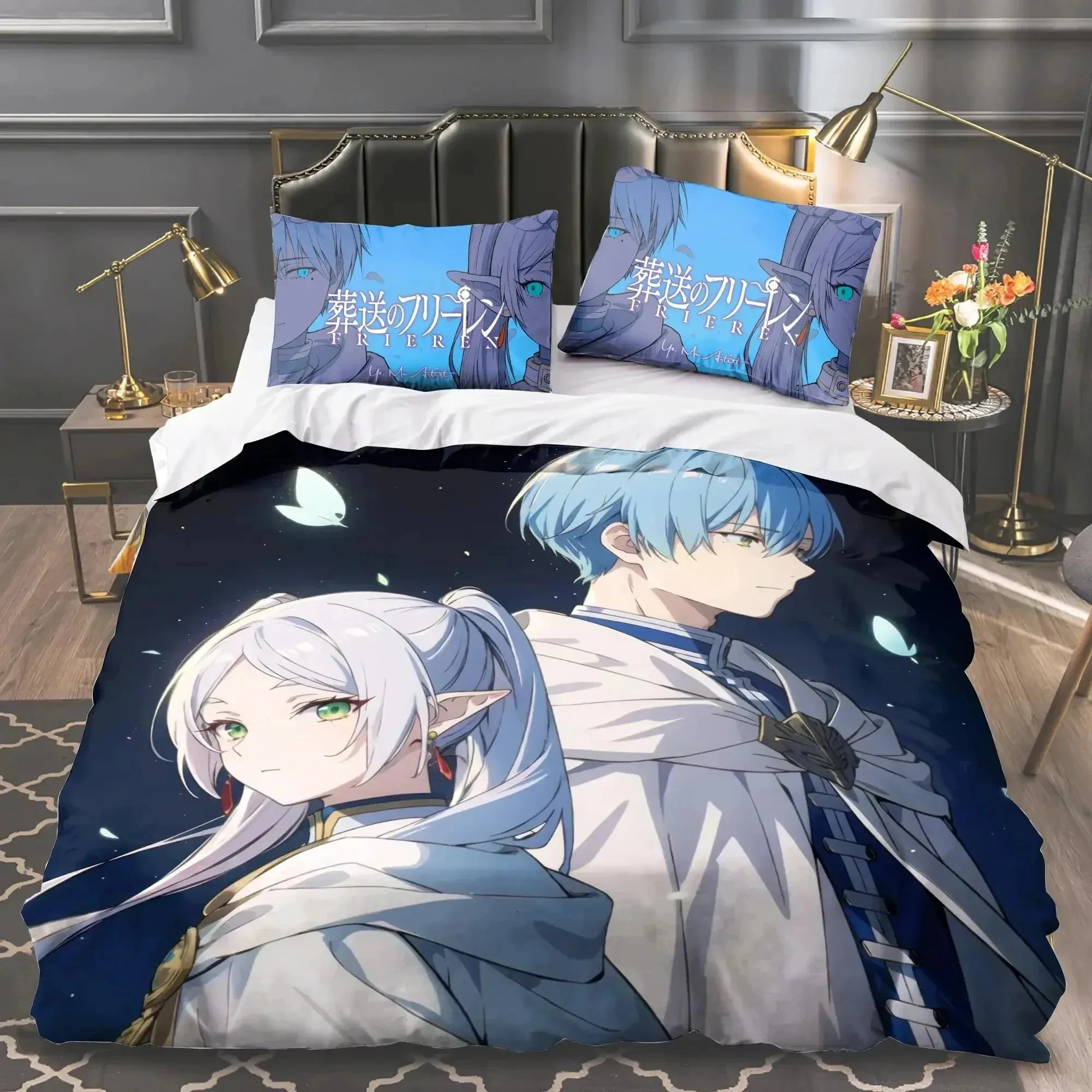 

Fashion 3D Print Anime Frieren Bedding Set Boys Girls Twin Queen King Size Duvet Cover Pillowcase Bed boys Adult Home Textiles