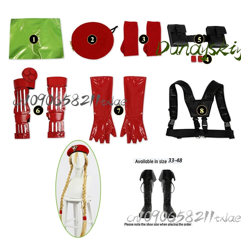 Fighter V Cammy White Full Cosplay Costume Set Leotard Wig Gloves Boots Suspenders Game Accurate Outfit Halloween/Conventions