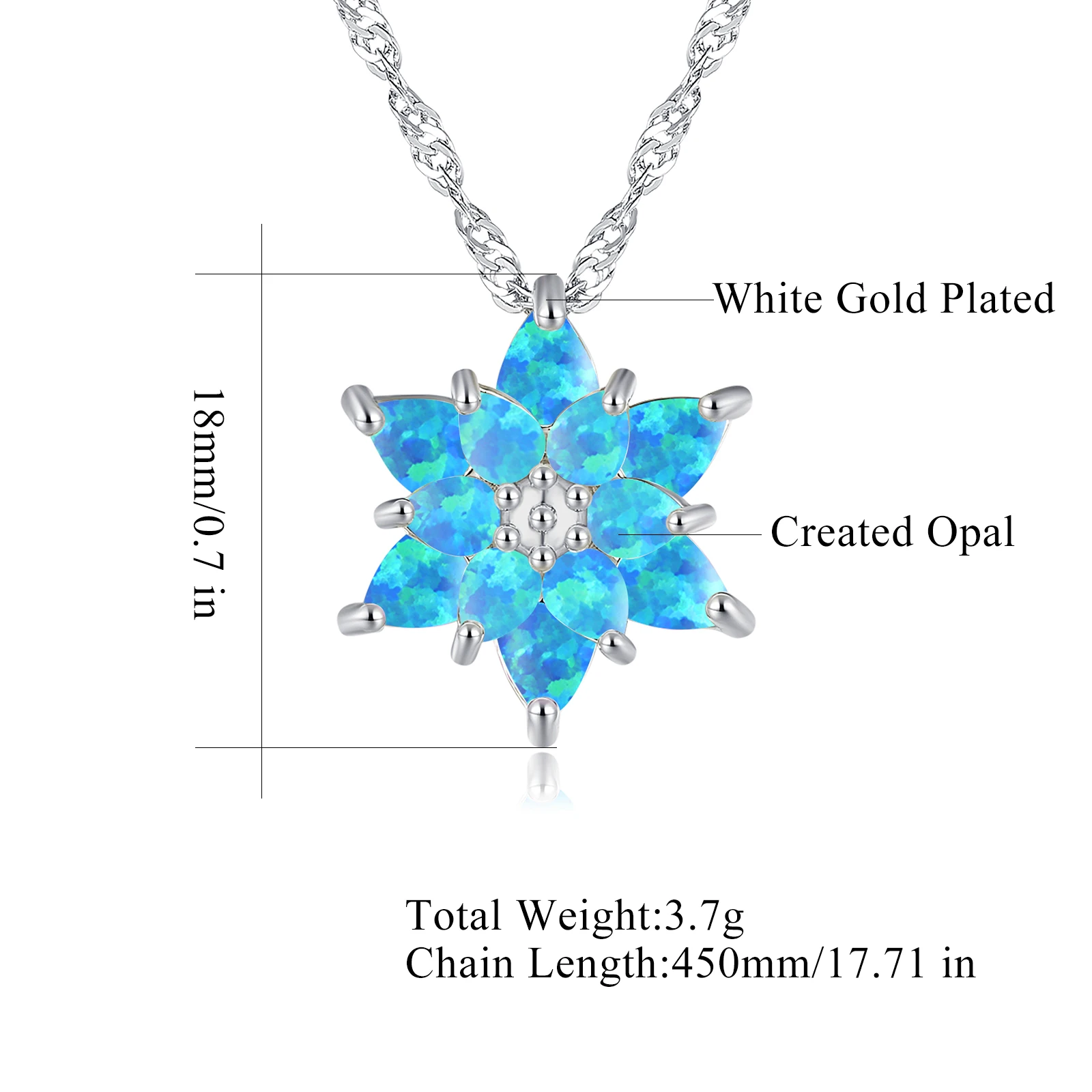 CiNily Delicate Flower Shaped Fire Opal Pendant Necklace Rose Gold Plated Trendy Jewelry Gifts for Women Girls(with Chain)