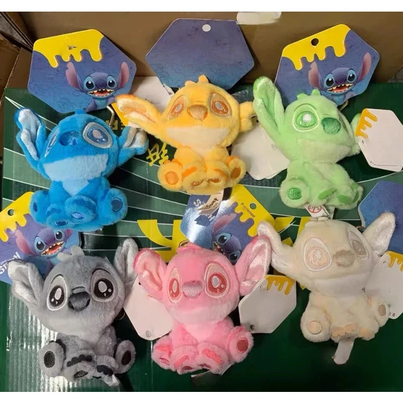 

2025 Authentic Stitch Plush Toy Bubble Water Pendant Plush Keychain Backpack Decoration Stitch Charm Birthday Christmas Gifts