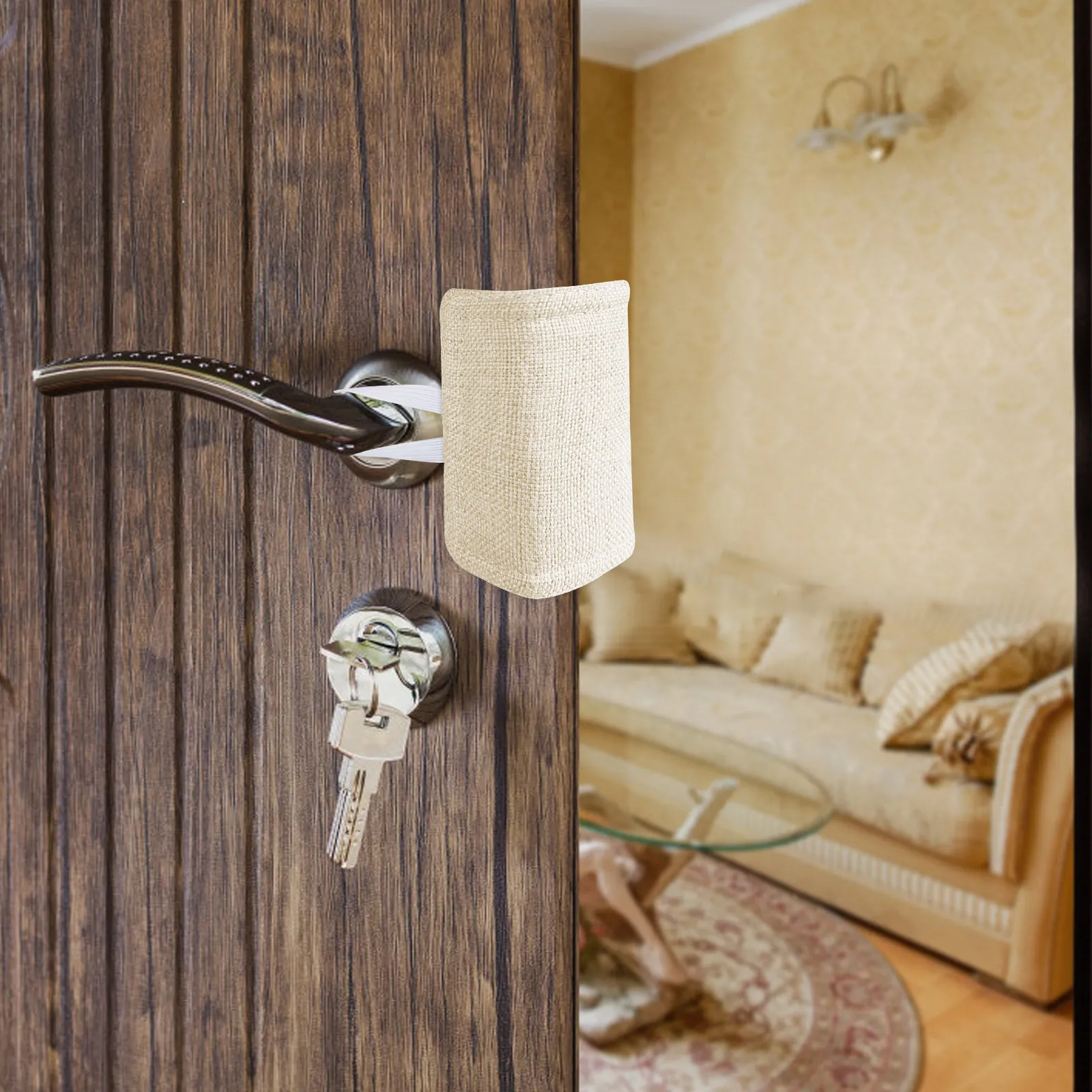 3pcs No-Drill Door Stopper Noise Reducer – Soft Cotton Cloth Design for Bedroom Bathroom Door Protection
