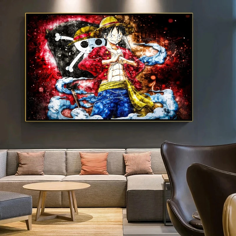 

One Piece Cartoon Character Luffy Pictures Children's Anime Characters Home Painting High Quality Art Classic