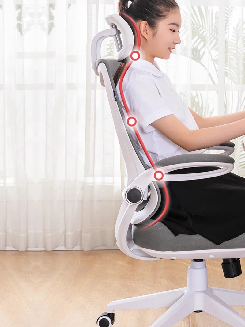 Ergonomiczne mobilne siatka na krzesło biurowe z nylonową nogą komputerowe krzesło biurowe do salonu Vanity Silla Gamer meble biurowe LVOC