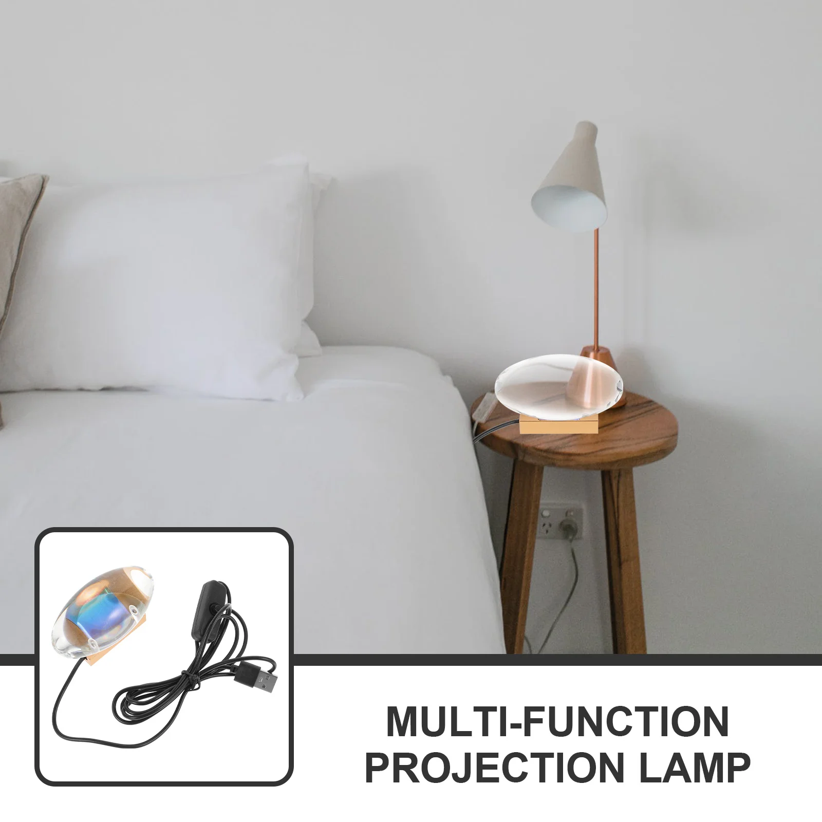 

Multi-Function Creative Projection Lamp Rainbow Color Indoor for Kids Room Bedroom Desk Night Light Home Decor USB