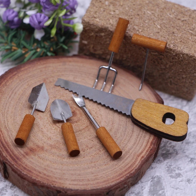 

6PCS 1:12 Simulation Gardening Multi Tool Miniature Dollhouse Kids Cleaning Toys Mini Farming Tools Set